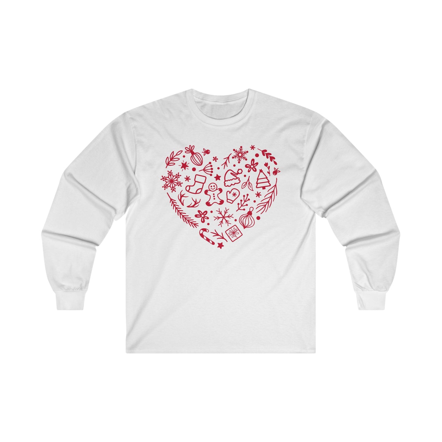 Christmas Doodles Heart - Funny Christmas - Ultra Cotton Long Sleeve Tee