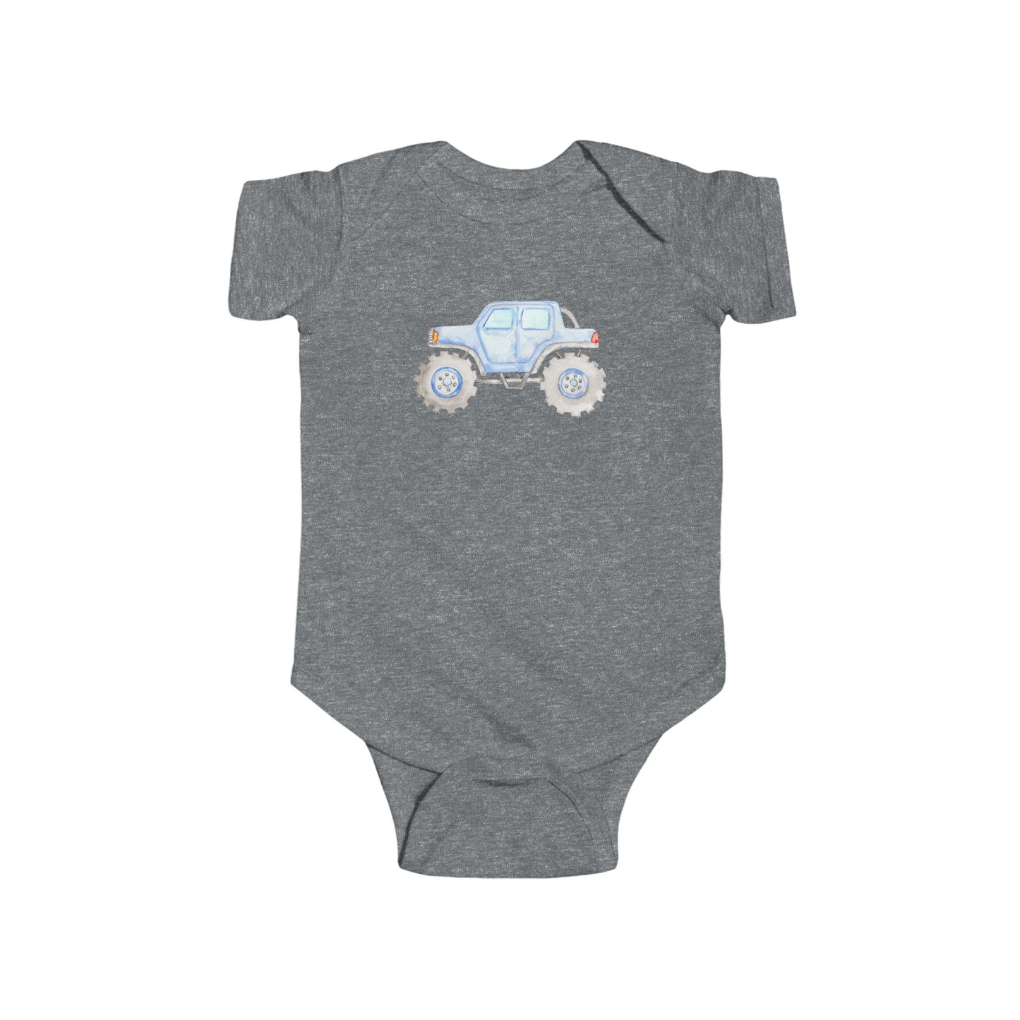 Light Blue Monster Truck - Infant Fine Jersey Bodysuit