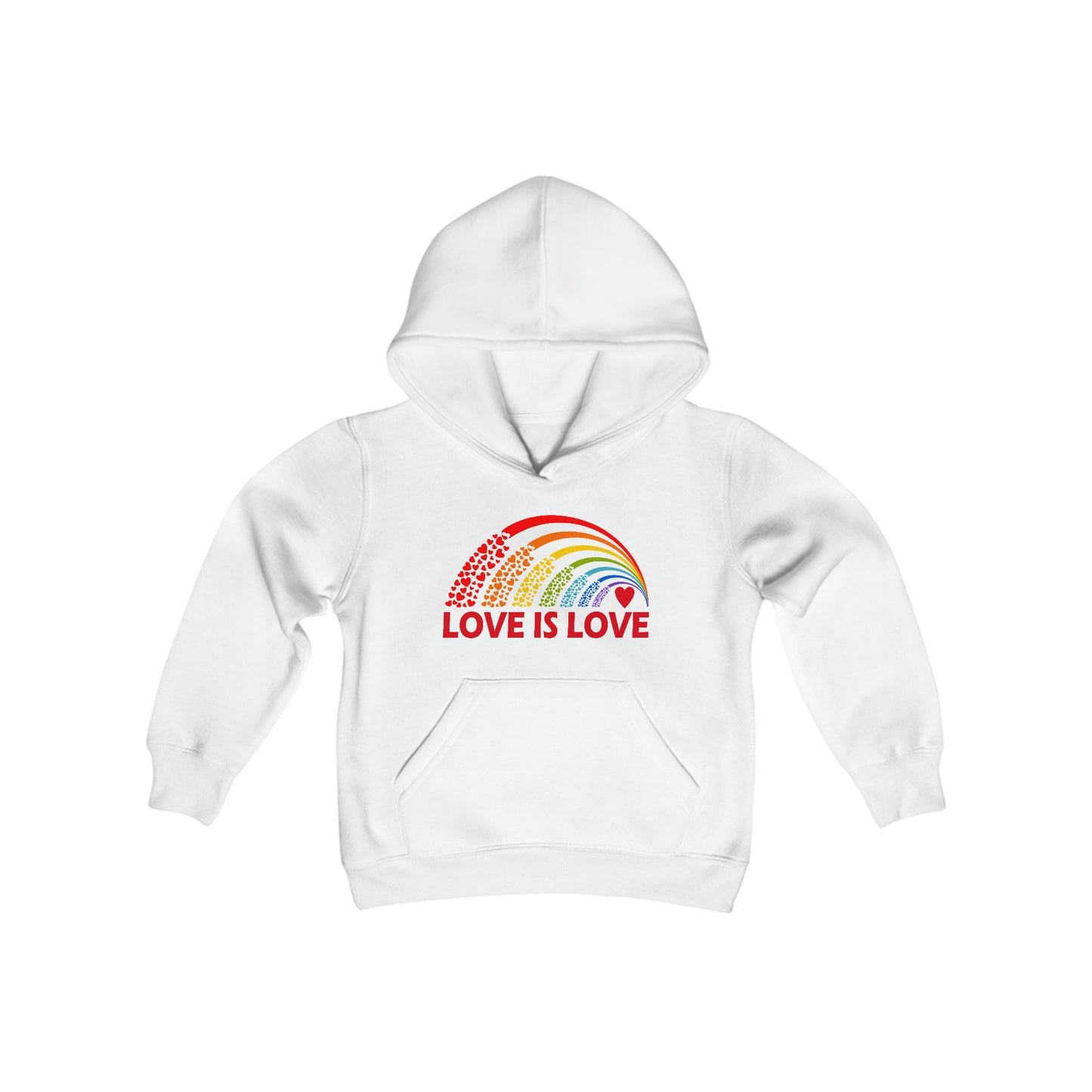 Love is Love - Rainbow - PRIDE - LGBTQ Ally - Self Love - Self Acceptance - Love Equality - Youth Heavy Blend Hooded Sweatshirt