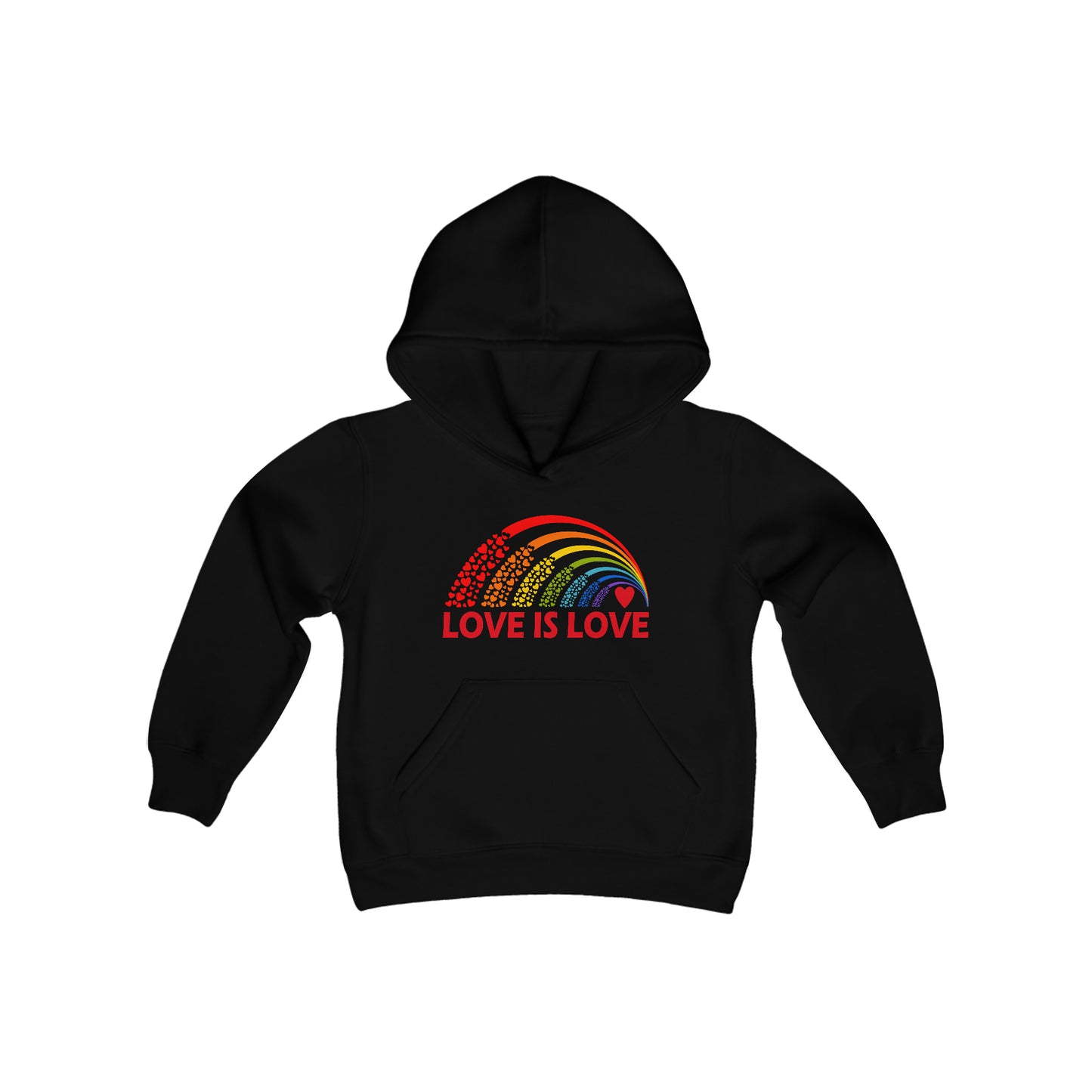 Love is Love - Rainbow - PRIDE - LGBTQ Ally - Self Love - Self Acceptance - Love Equality - Youth Heavy Blend Hooded Sweatshirt