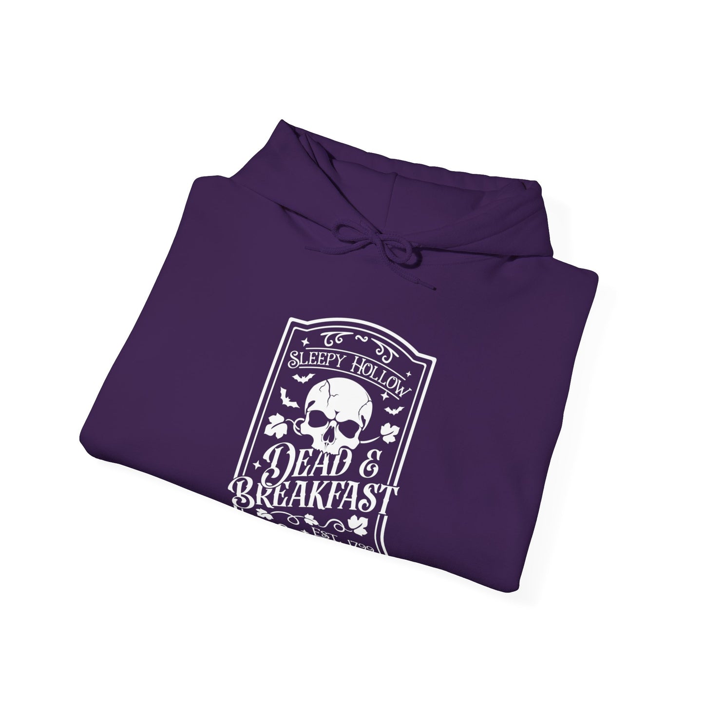 Halloween - Sleepy Hollow Dead & Breakfast Est 1799 - Skull - Trick or Treat - Vintage - Unisex Heavy Blend™ Hooded Sweatshirt