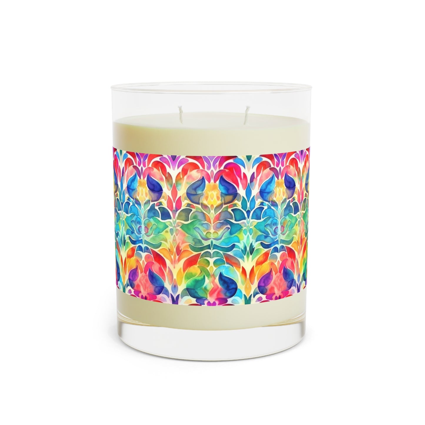 Vibrant Rainbow Watercolor - Scented Candle - 11oz