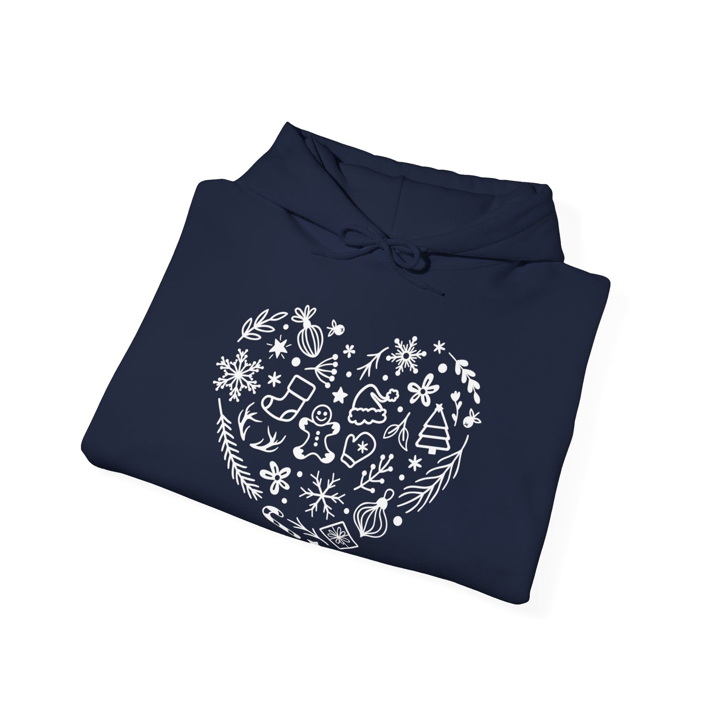 Christmas Doodles Heart - Funny Christmas - Unisex Heavy Blend™ Hooded Sweatshirt