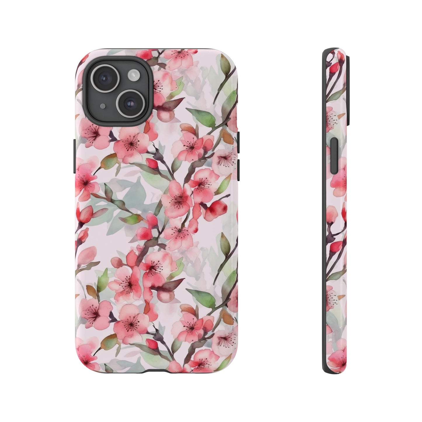 iPhone 16 and iPhone 15 Series  - Cherry Blossoms - Pink - Tough Phone Cases