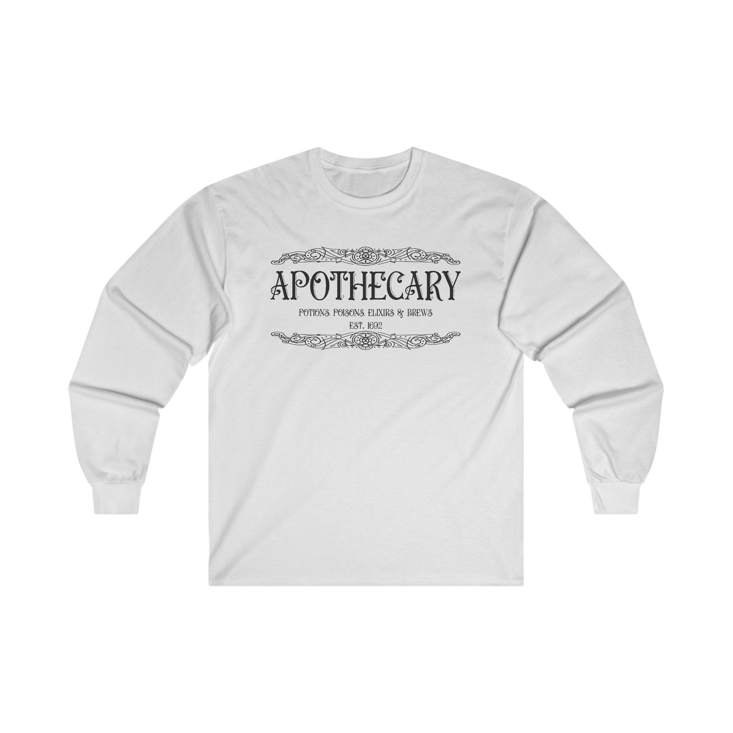 Halloween - Apothecary - Poisons - Potions - Elixirs - Brews - Est 1692 - Trick or Treat - Vintage - Ultra Cotton Long Sleeve Tee