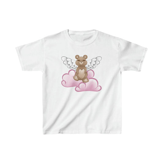 Valentine's Bear with Wings - Kids Heavy Cotton Tee