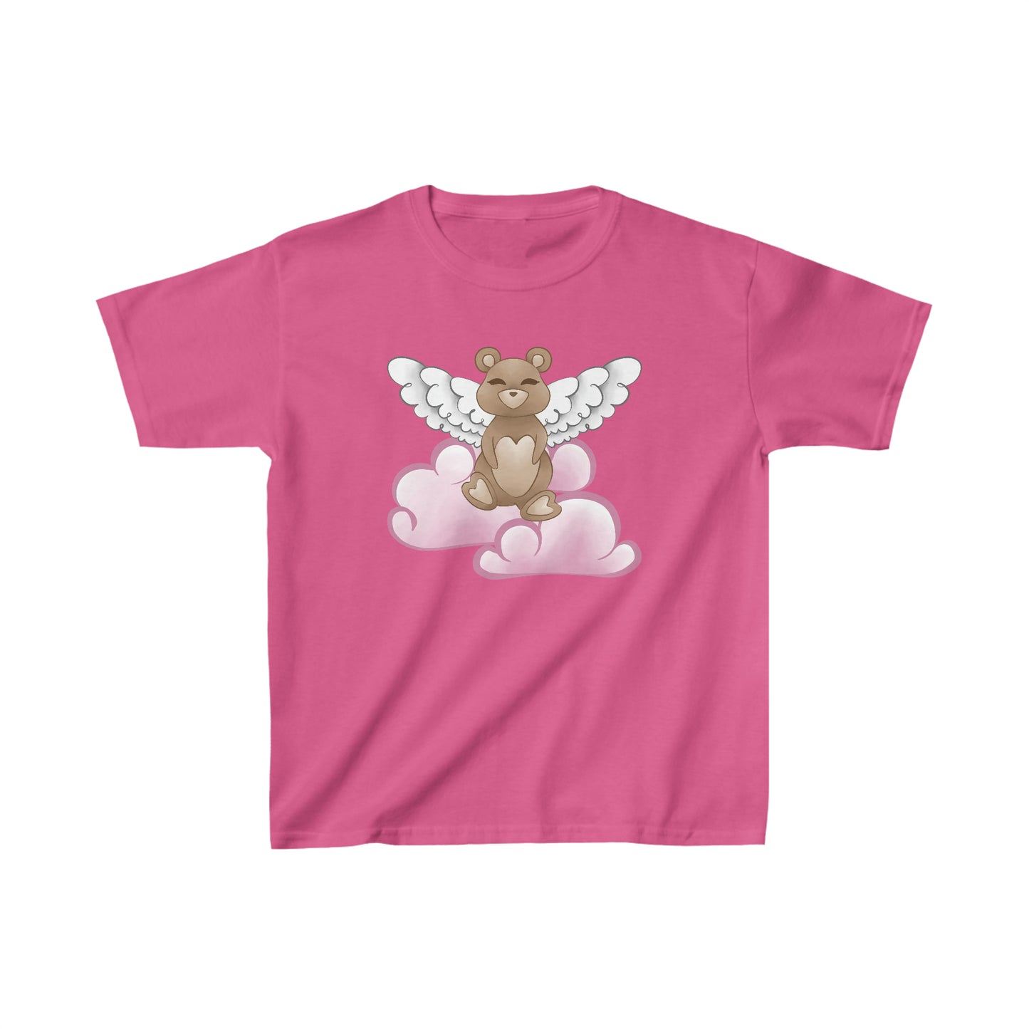 Valentine's Bear with Wings - Kids Heavy Cotton Tee