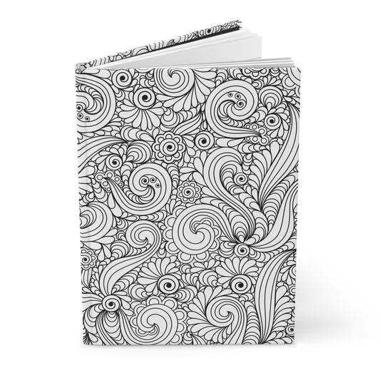 Beautiful Everyday Journaling - Self Love - Black and White Doodles - Paisley Abstract - Hardcover Journal Matte