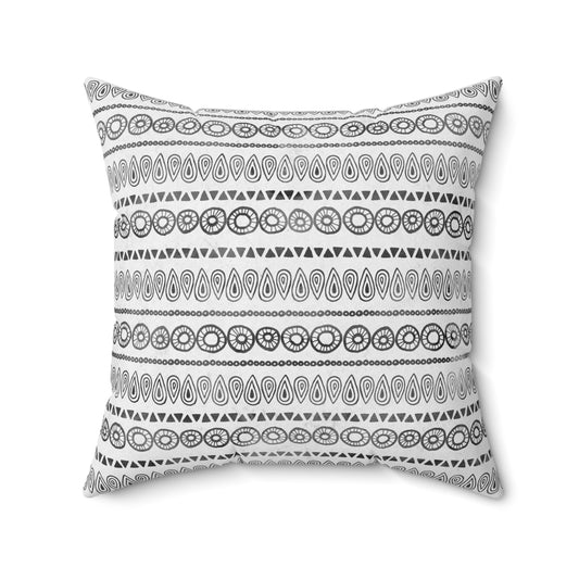 Black and White Pattern 6 - Faux Suede Square Pillow