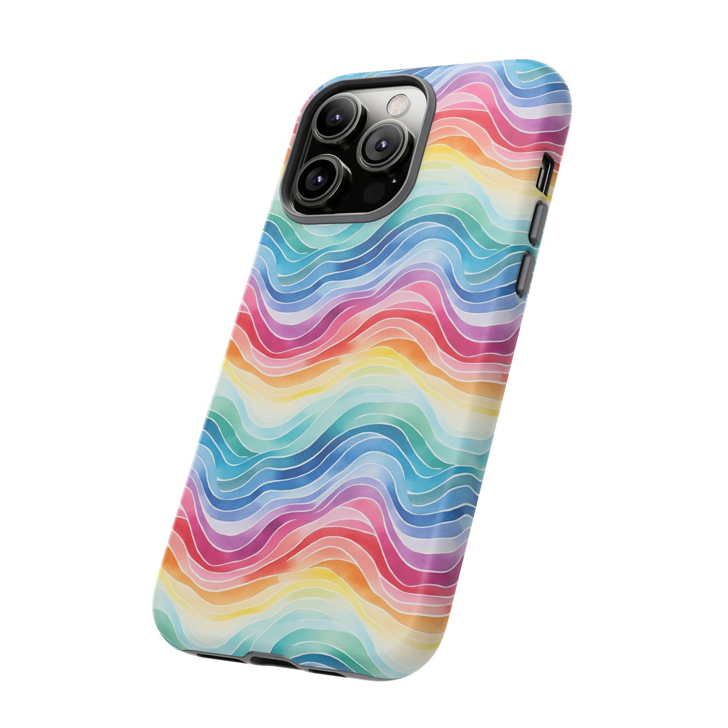 iPhone 14, 1Phone 14 Pro, iPhone 14 Plus, iPhone 14 Pro Max - Rainbow Wave - Tough Phone Cases