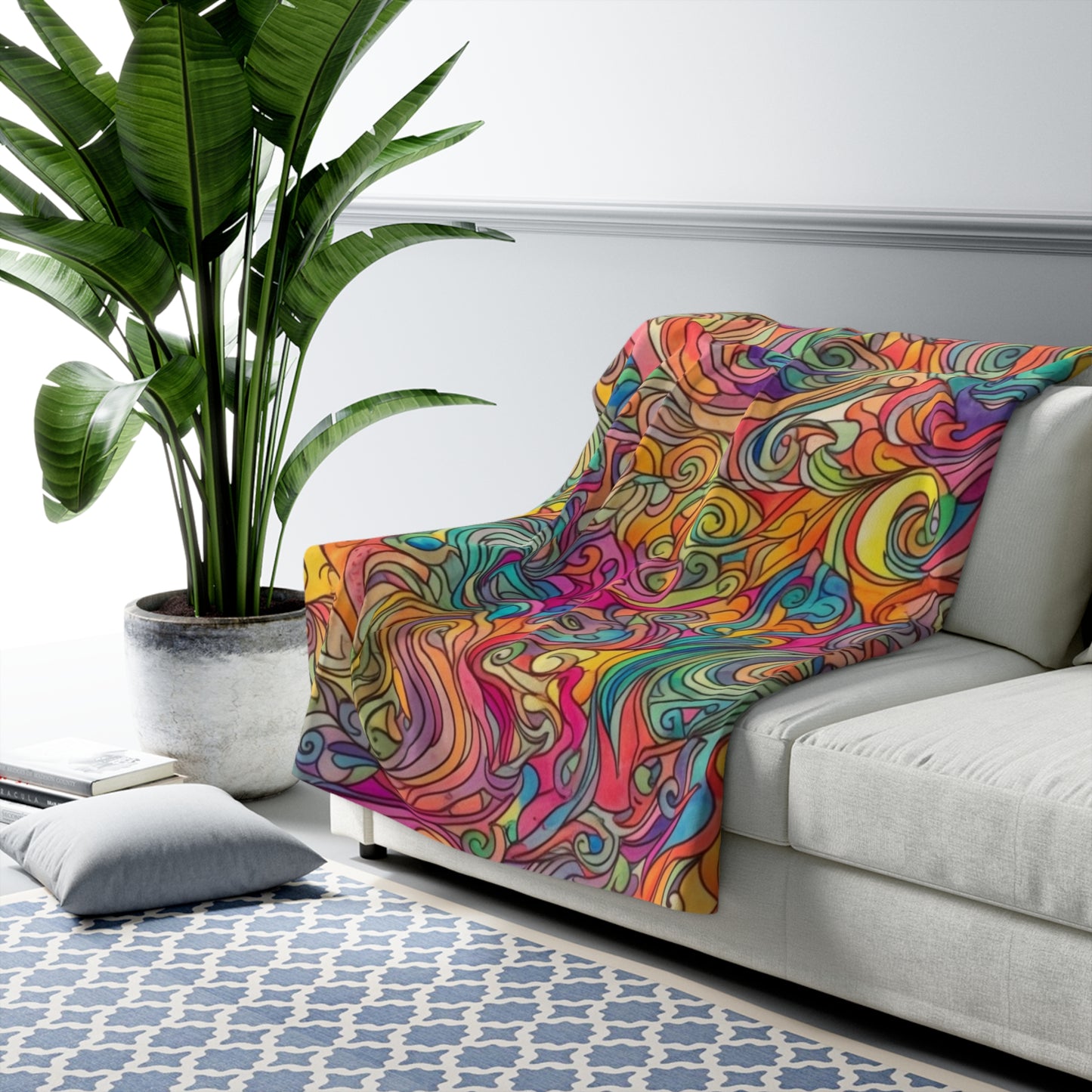 Beautiful, Cozy, Soft - Amazing Watercolor PSY12 - Sherpa Fleece Blanket