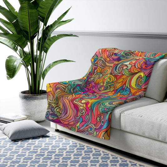 Beautiful, Cozy, Soft - Amazing Watercolor PSY12 - Sherpa Fleece Blanket