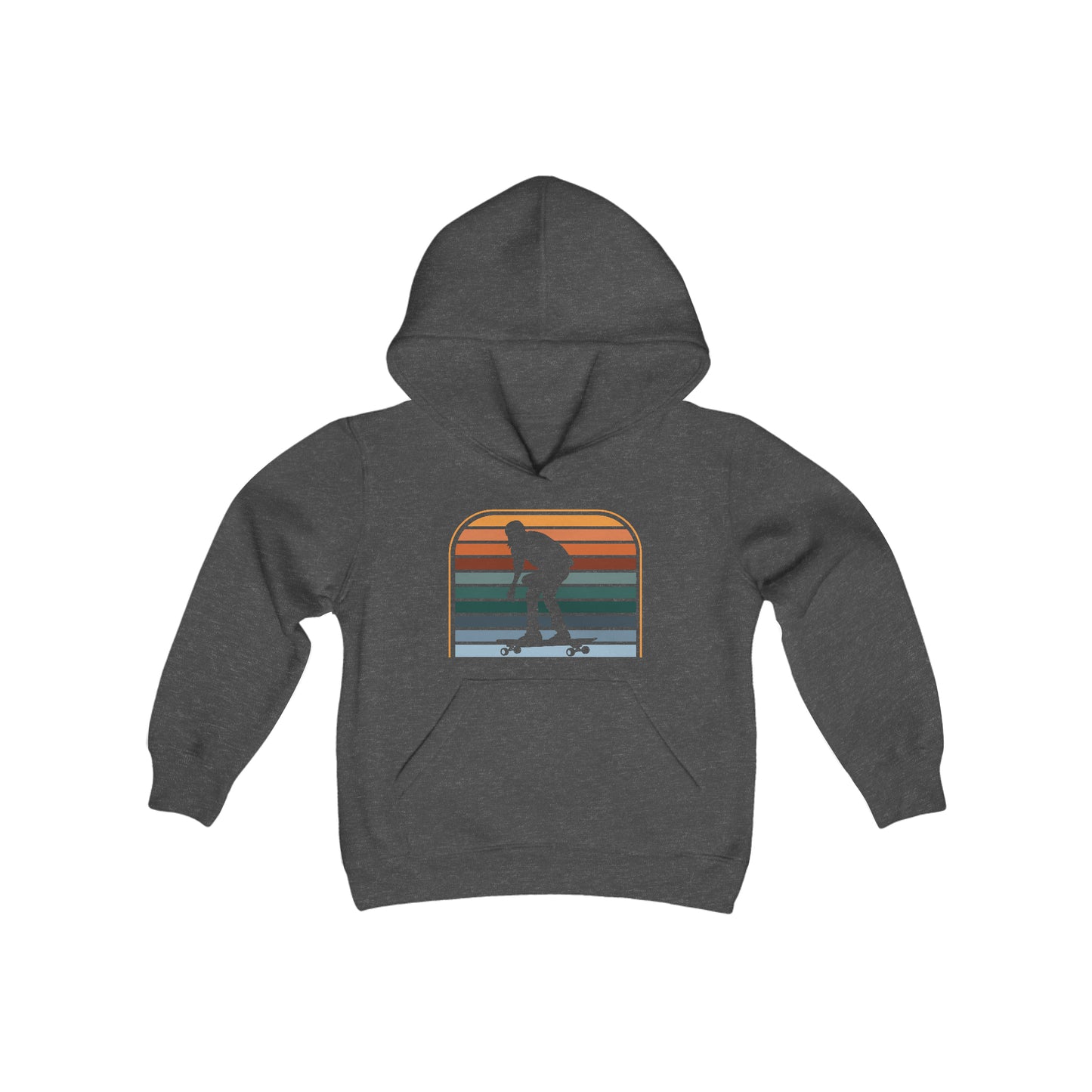 Skateboarding - Retro Stripes - Youth Heavy Blend Hooded Sweatshirt