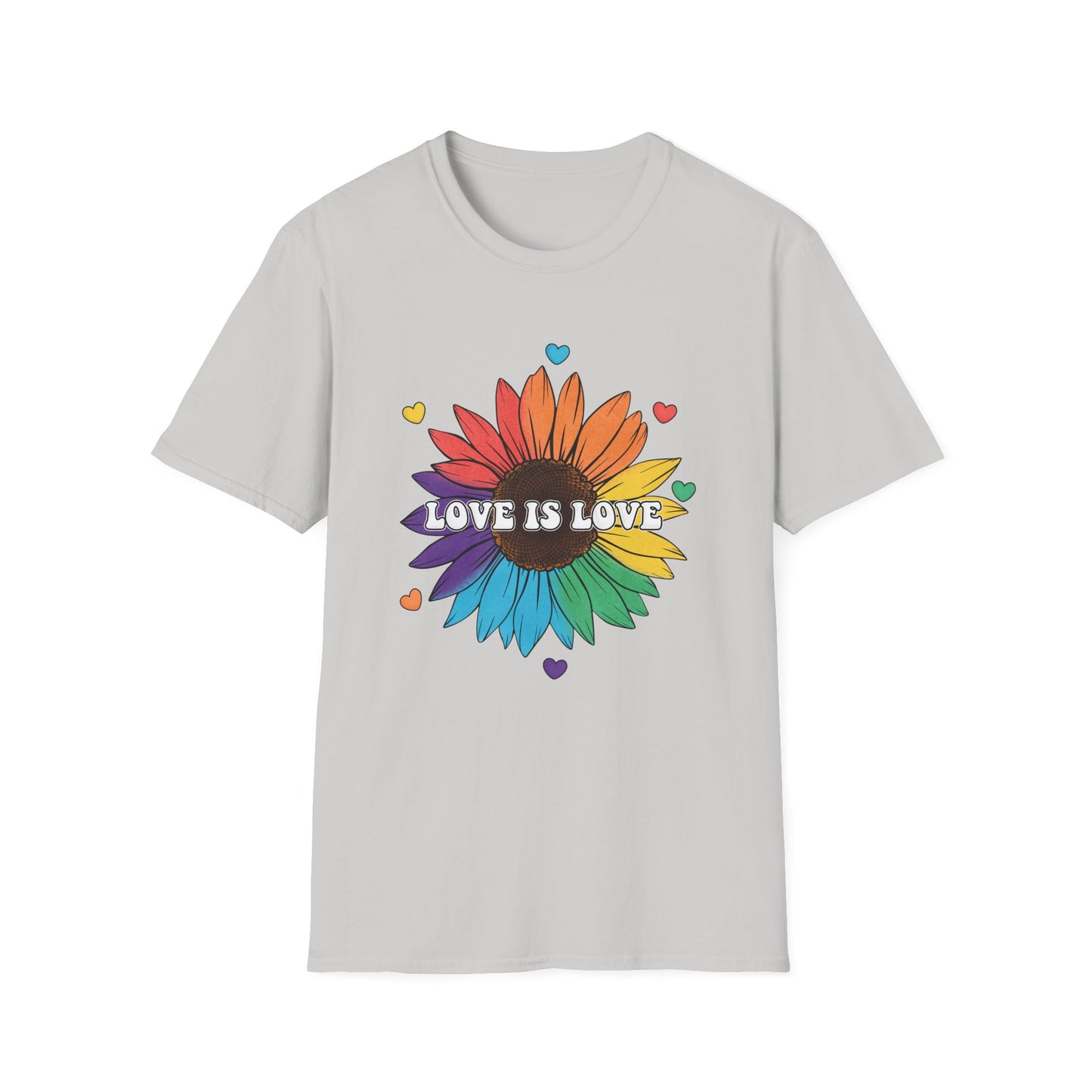 Love is Love - Rainbow Flower - LGBT - Pride - Rainbow - Unisex Softstyle T-Shirt