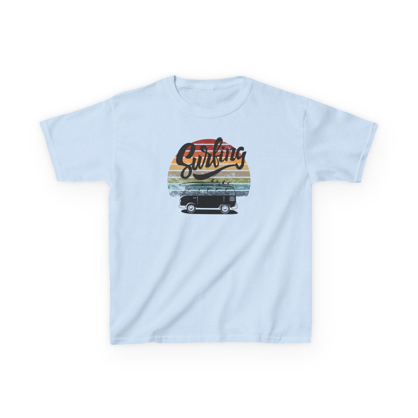 Surfing Van - Retro - Kids Heavy Cotton Tee