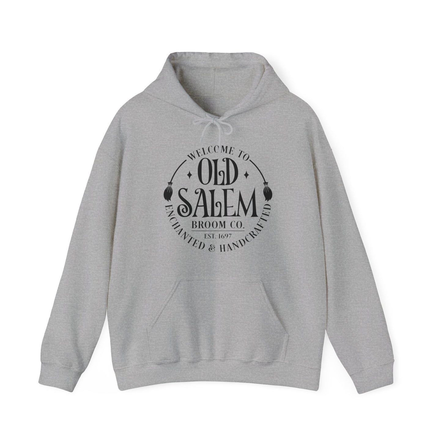 Halloween - Old Salem Broom Co - Enchanted - Handcrafted - Witches - Trick or Treat - Unisex Heavy Blend Hooded Sweatshirt