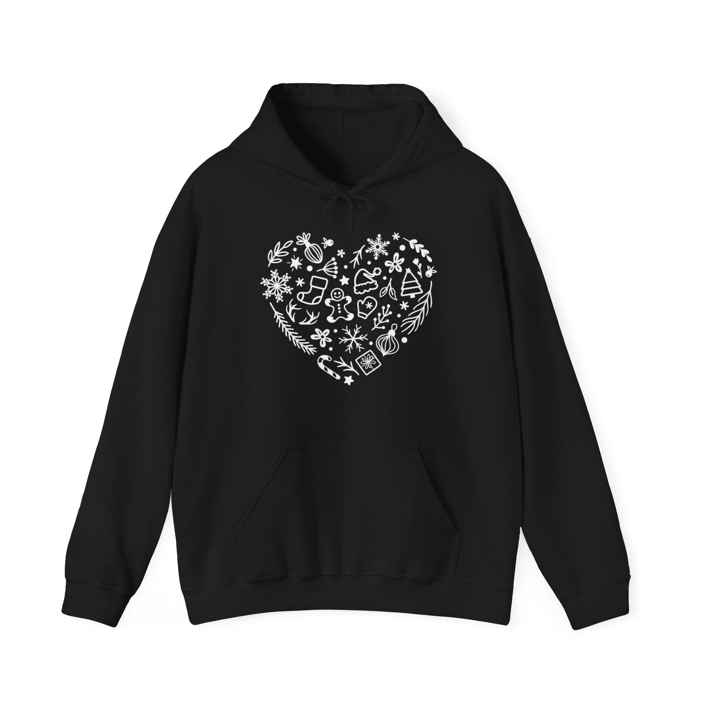 Christmas Doodles Heart - Funny Christmas - Unisex Heavy Blend™ Hooded Sweatshirt