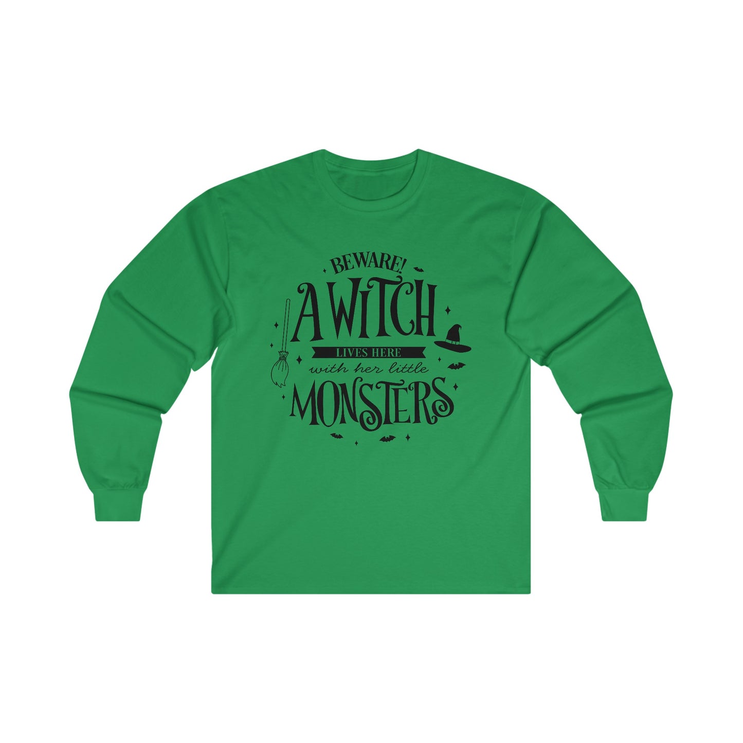 Halloween - A Witch Lives Here with Her Little Monsters - Trick or Treat - Ultra Cotton Long Sleeve Tee
