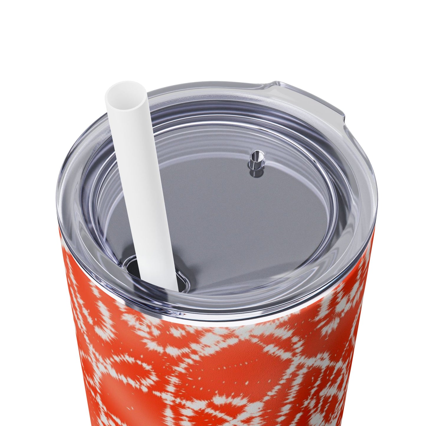 Batik - Orange - Skinny Tumbler with Straw, 20oz - Stainless Steel