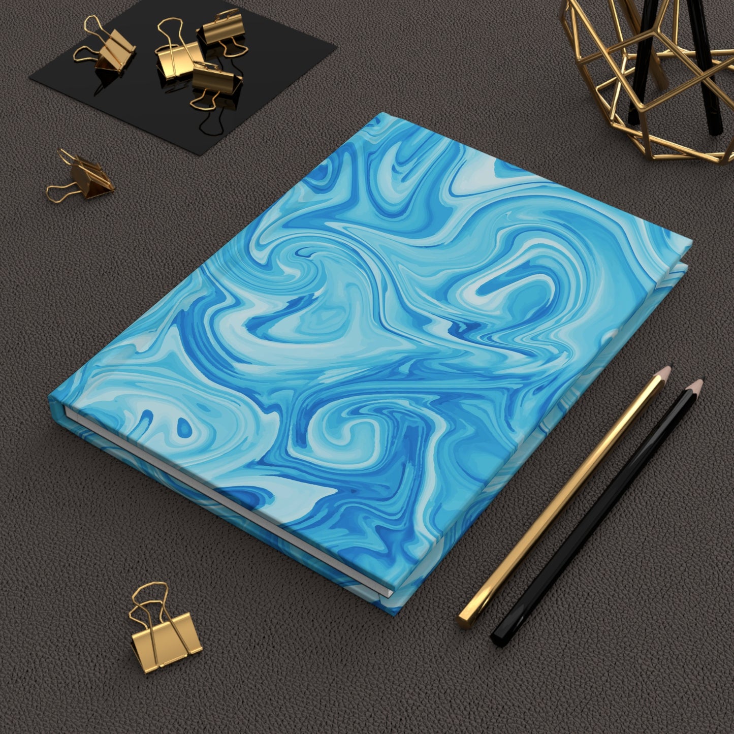 Bright Blue Marble - Hardcover Lined Journal Matte