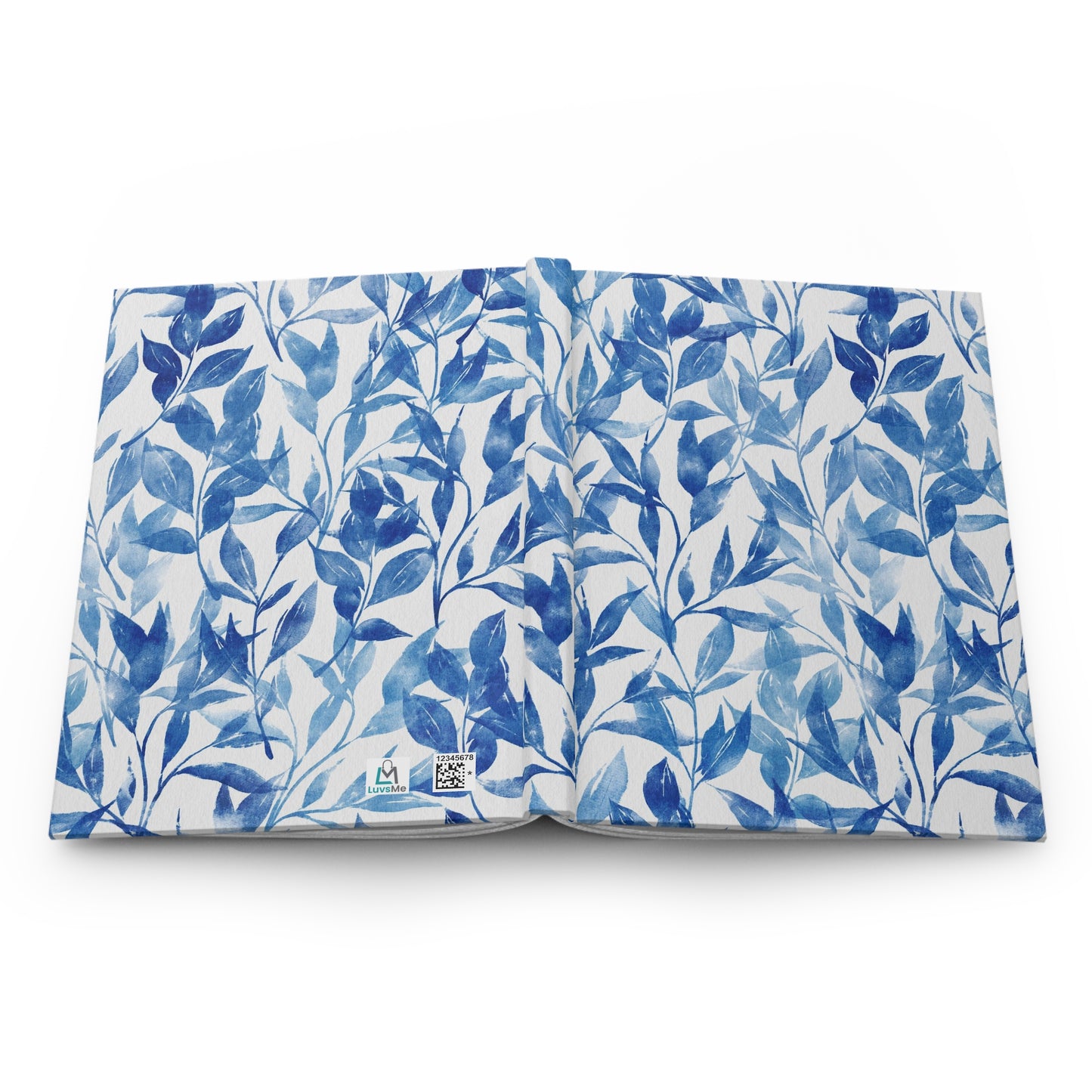 Blue Watercolor Leaves - Hardcover Journal Matte