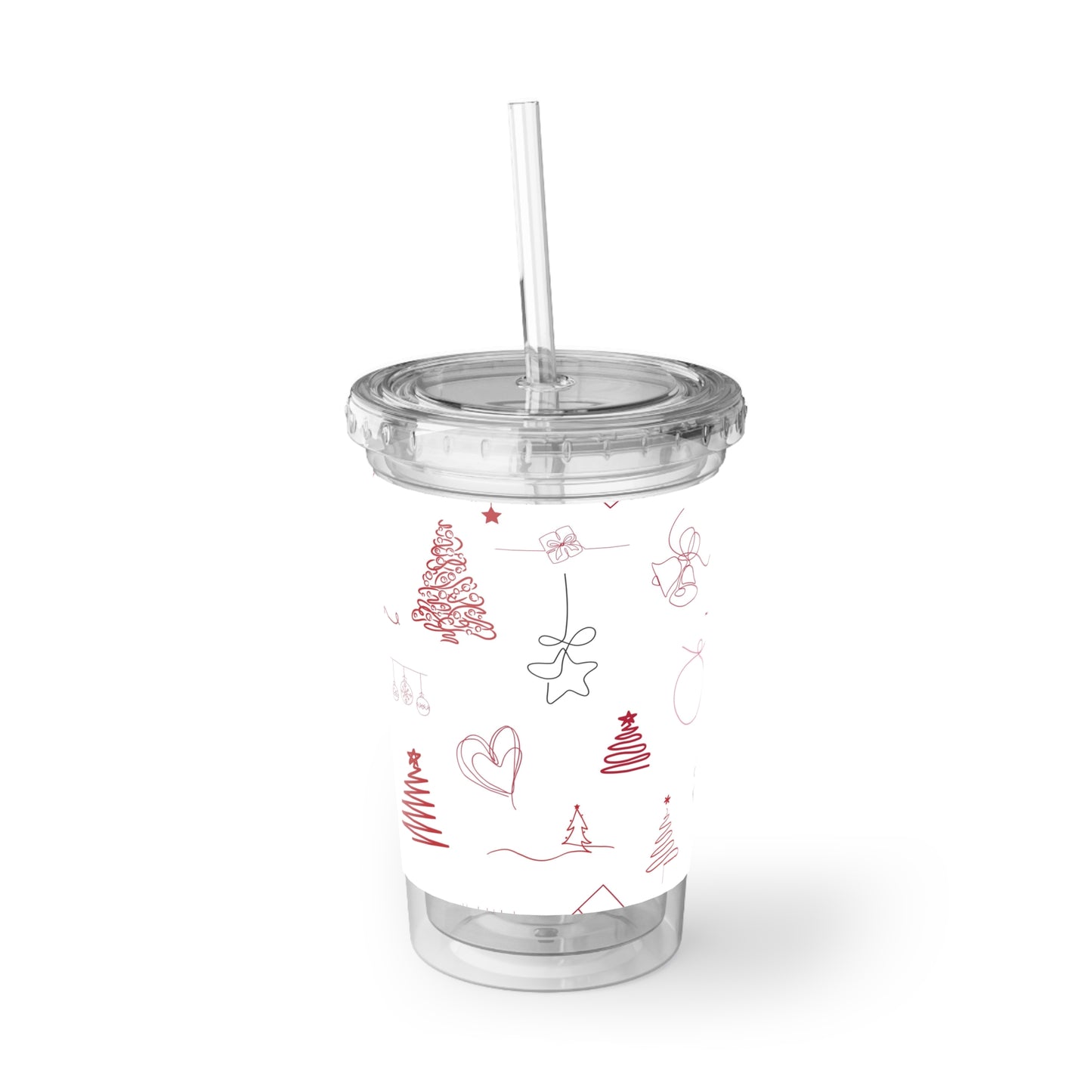 Amazing Hand Drawn Christmas - Multicolor - Clear - Suave Acrylic Cup - 16oz