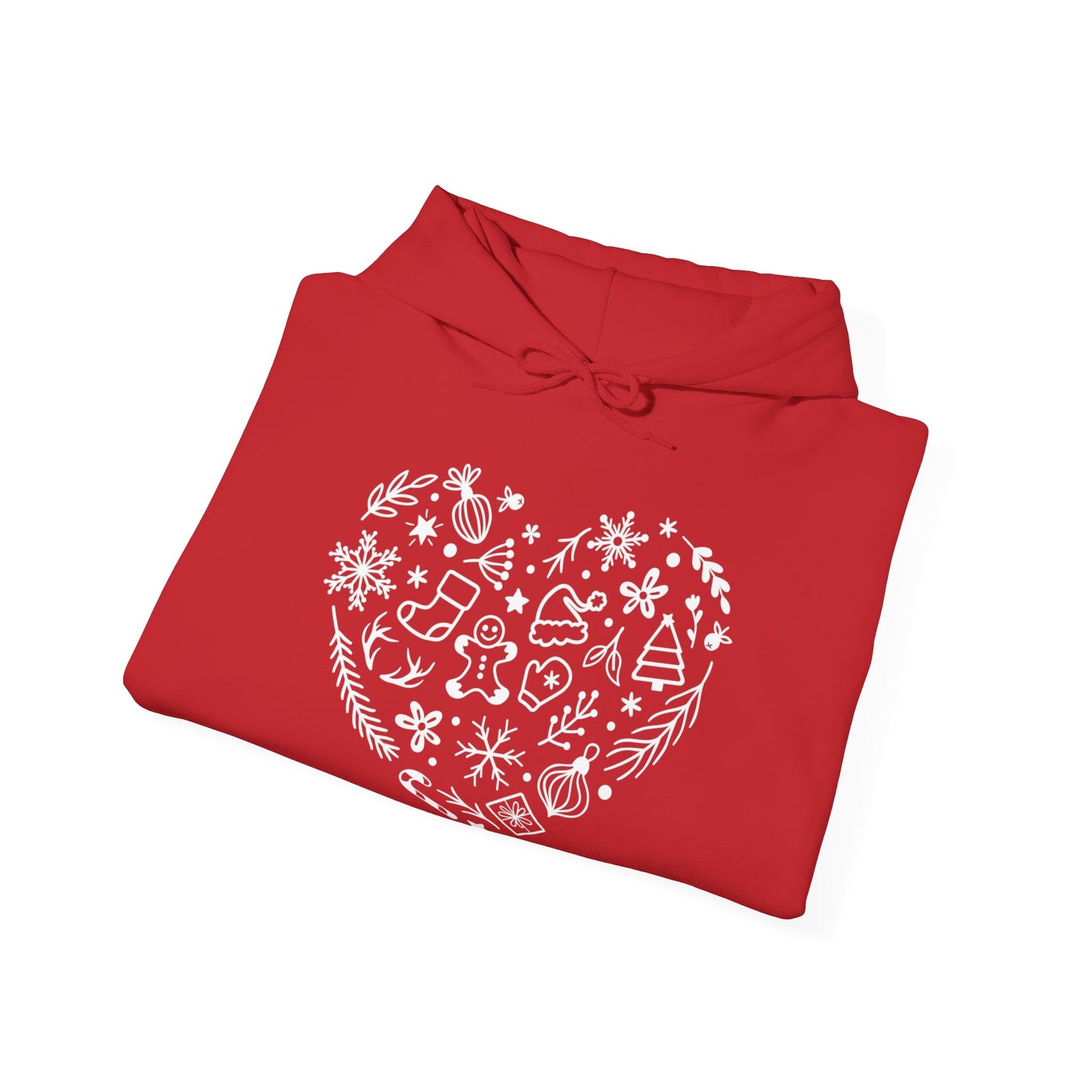 Christmas Doodles Heart - Funny Christmas - Unisex Heavy Blend™ Hooded Sweatshirt