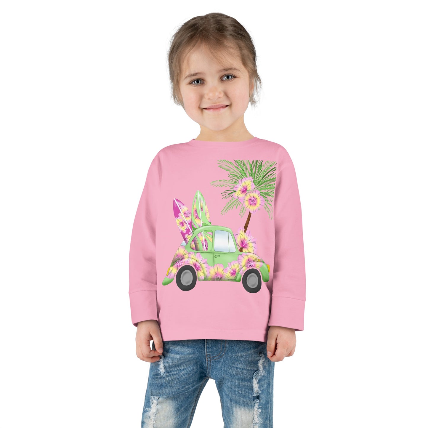 Surf's Up Green - Toddler Long Sleeve Tee