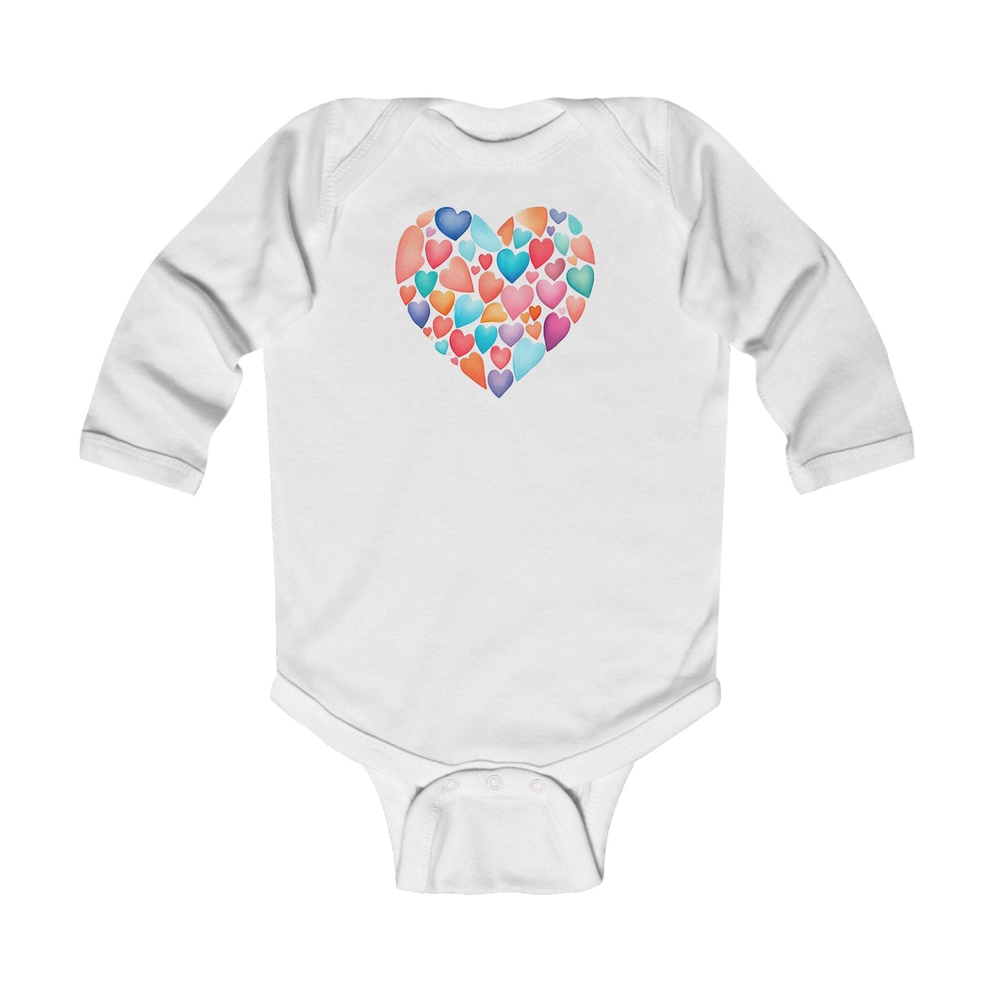 Heart of Hearts - Watercolor 1 - Infant Long Sleeve Bodysuit