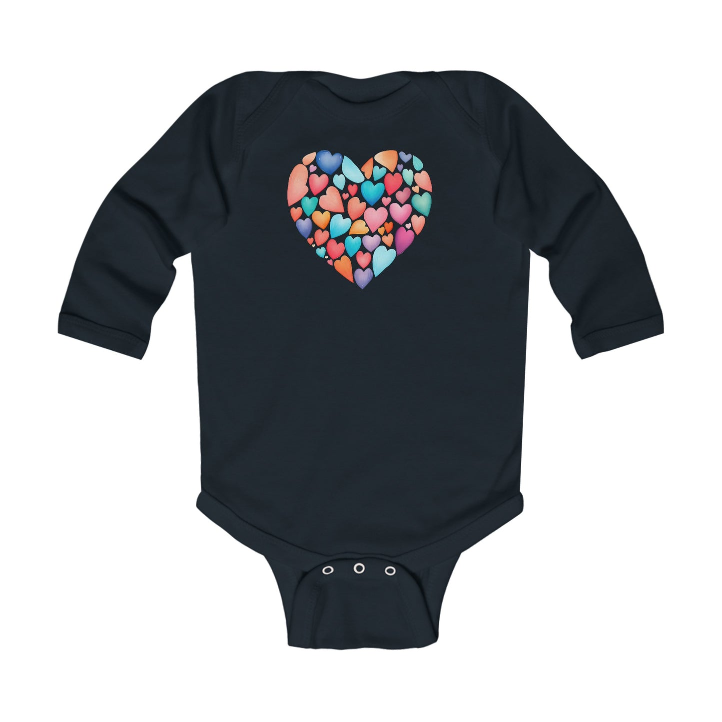 Heart of Hearts - Watercolor 1 - Infant Long Sleeve Bodysuit