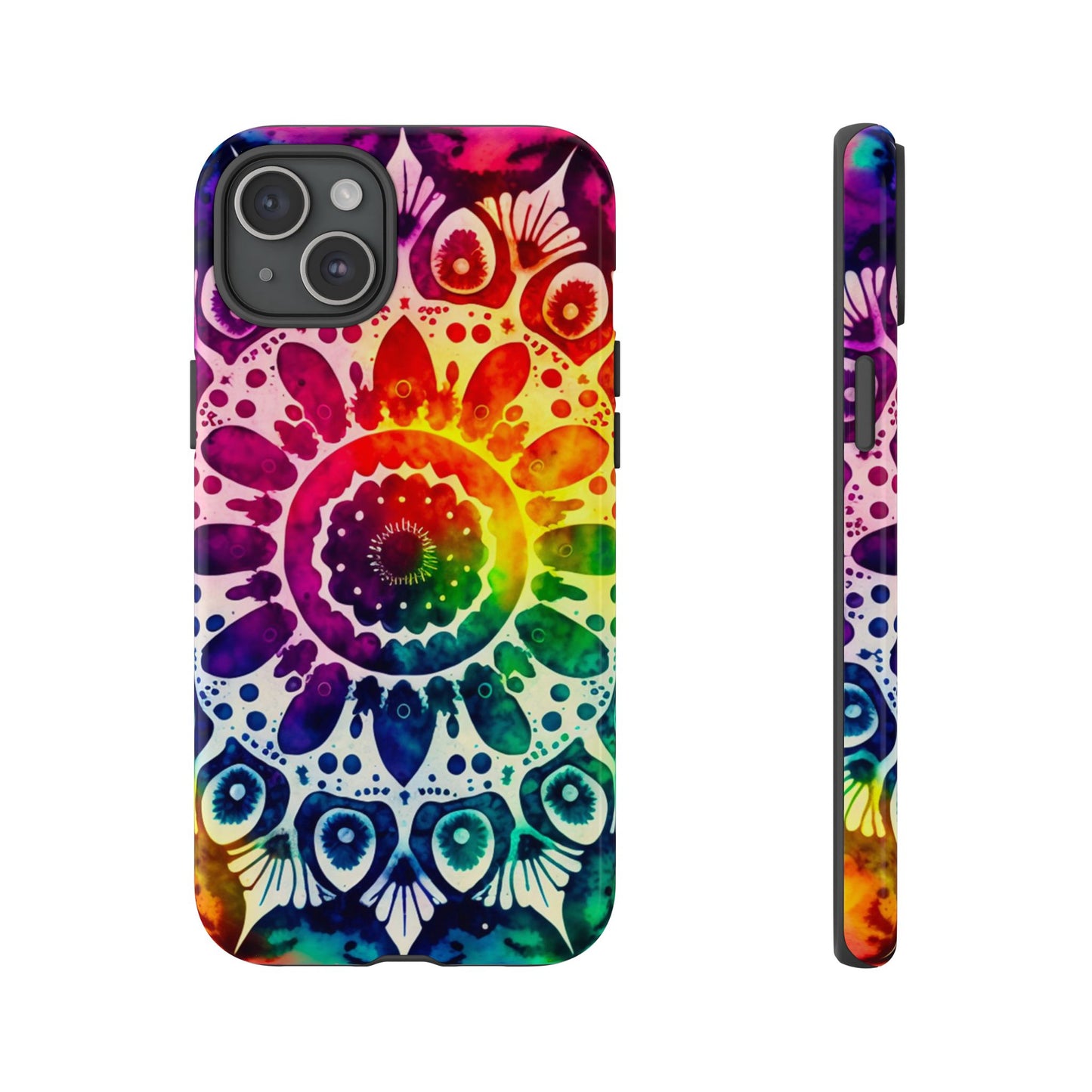 iPhone 16 and iPhone 15 Series - Rainbow Tie Dye - Tough Phone Cases
