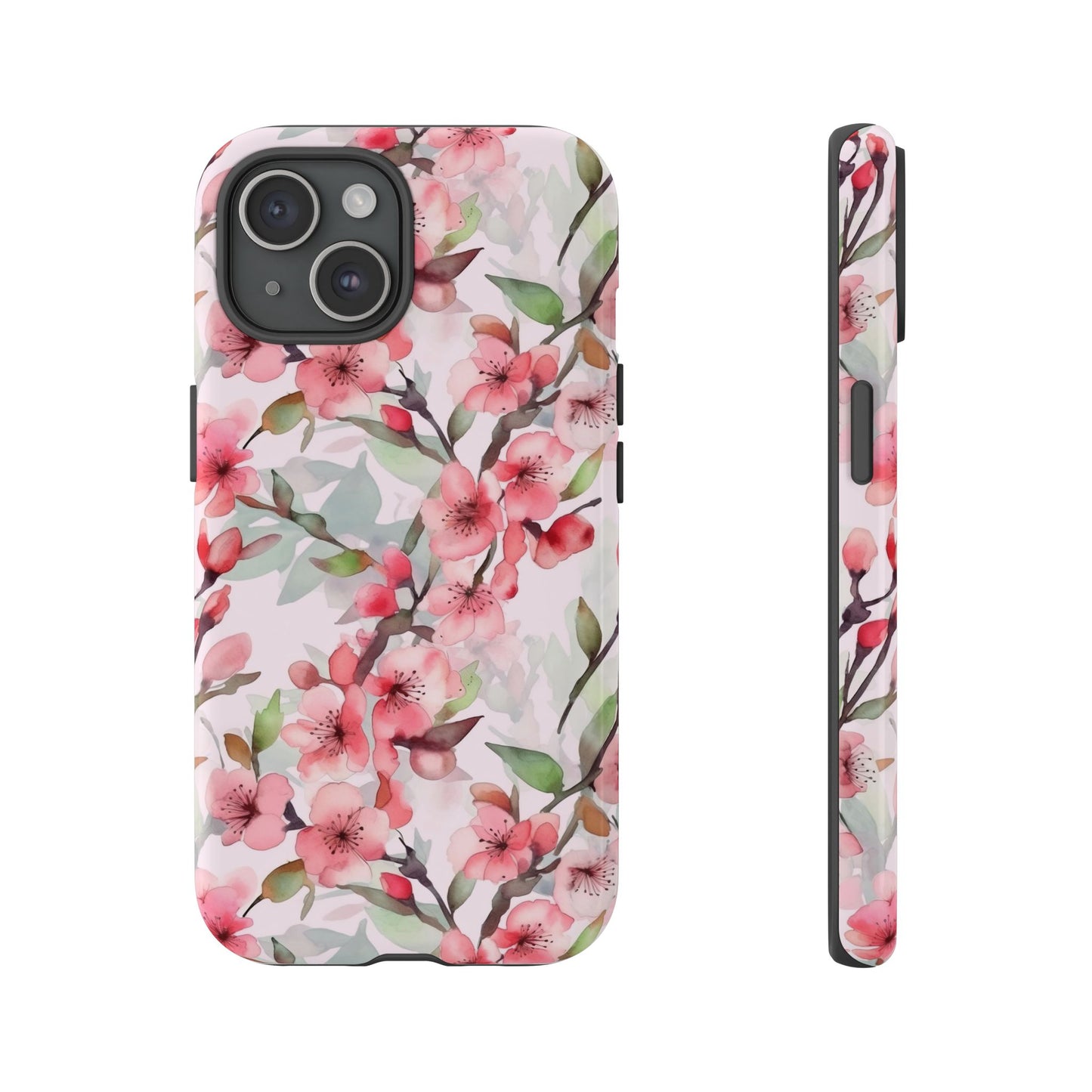 iPhone 16 and iPhone 15 Series  - Cherry Blossoms - Pink - Tough Phone Cases