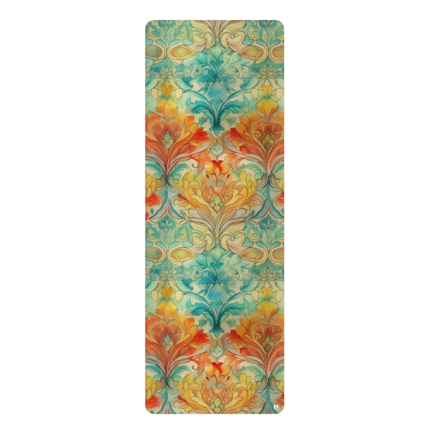 Tapestry Design 1.8 - Orange, Green, Yellow - Rubber Yoga Mat