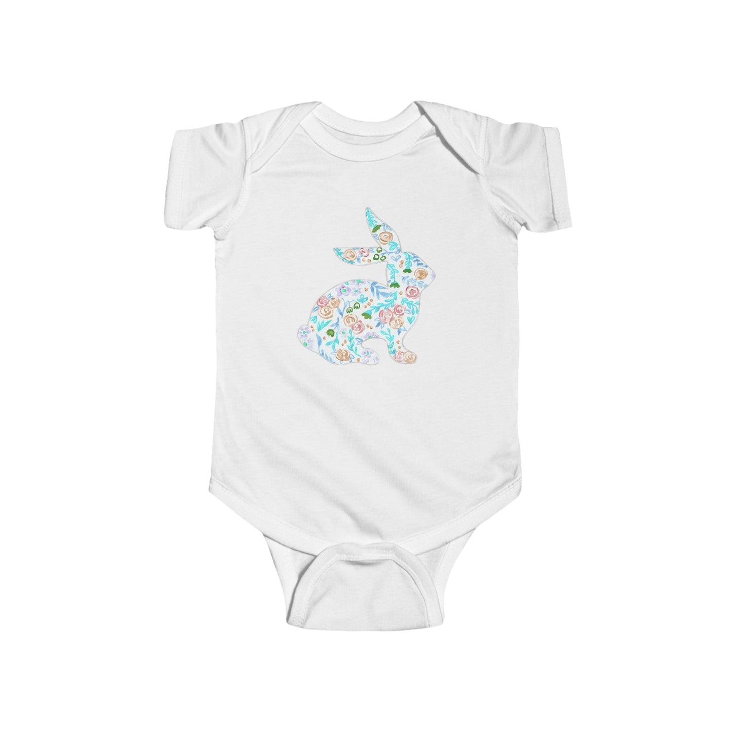 Watercolor Doodle Bunny - Infant Fine Jersey Bodysuit