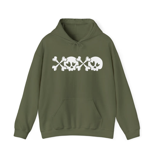 Halloween - Skull - Crossbones - XOXO - Unisex Heavy Blend Hooded Sweatshirt