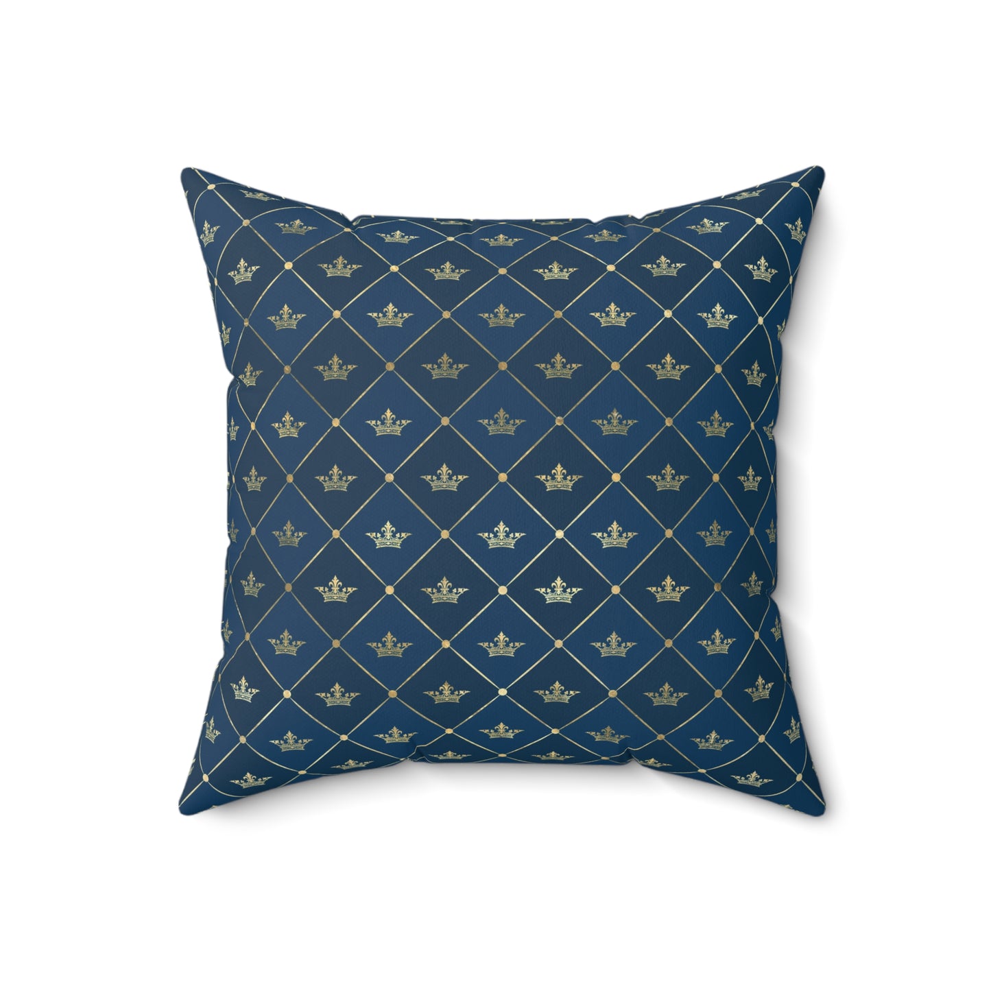 Blue and Gold Paris Pattern 19 - Faux Suede Square Pillow