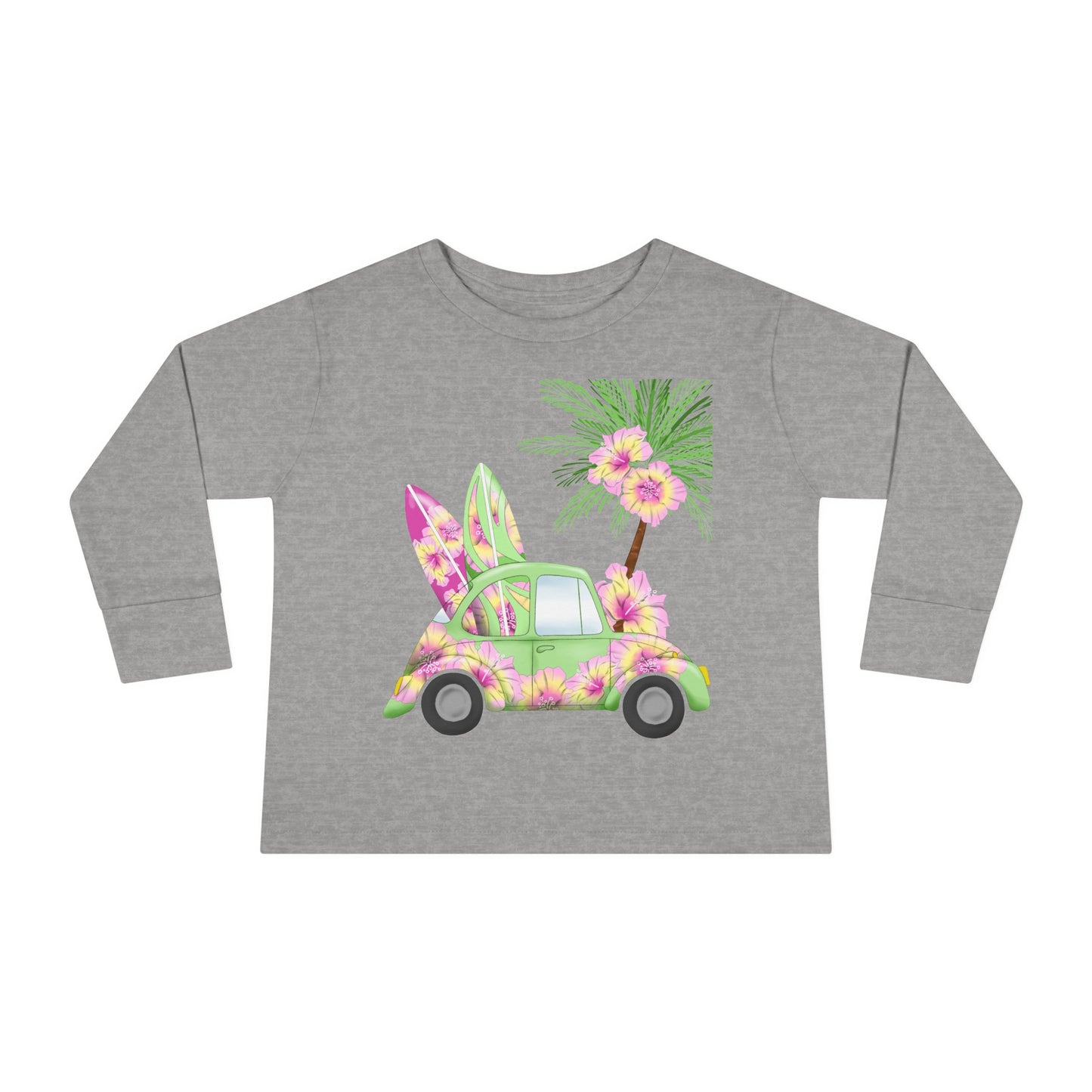 Surf's Up Green - Toddler Long Sleeve Tee