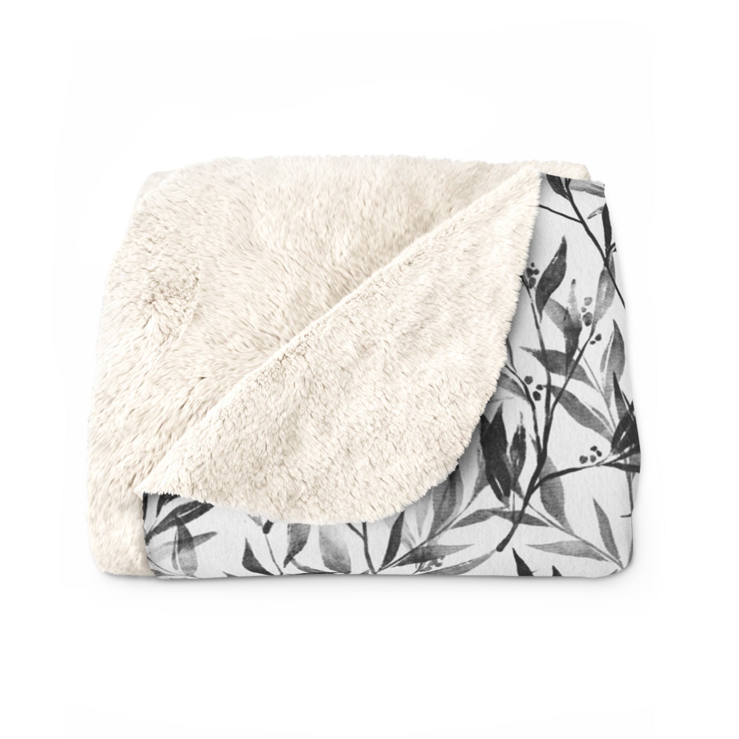 Black Watercolor 3 - Sherpa Fleece Blanket