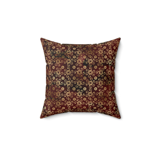 Scarlett and Gold Boho Pattern 1 - Faux Suede Square Pillow