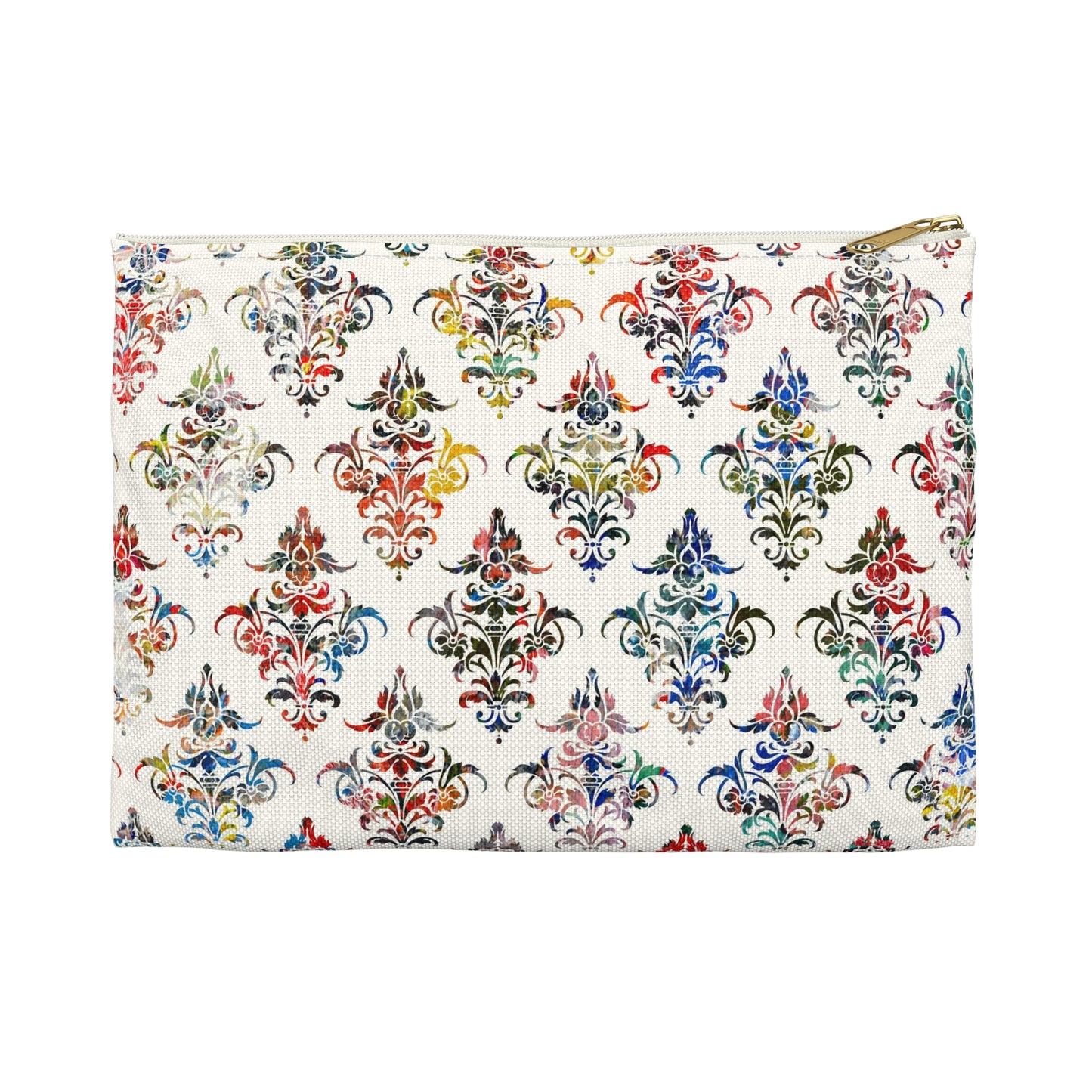 Rainbow Damask - Accessory Pouch / Makeup Case / Travel Pouch / Pencil Case / Art Case