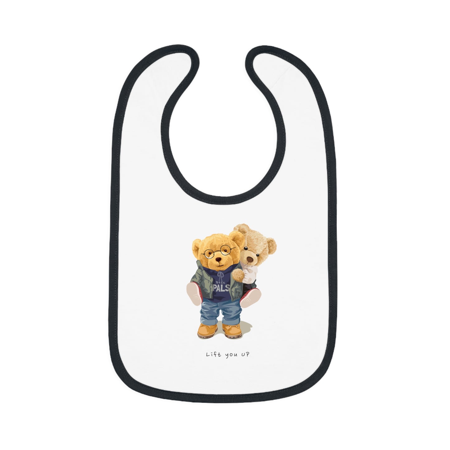 Lift You Up - Bears - Baby Contrast Trim Jersey Bib