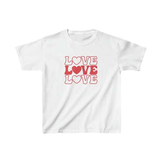 LOVE, LOVE, LOVE - Kids Heavy Cotton Tee