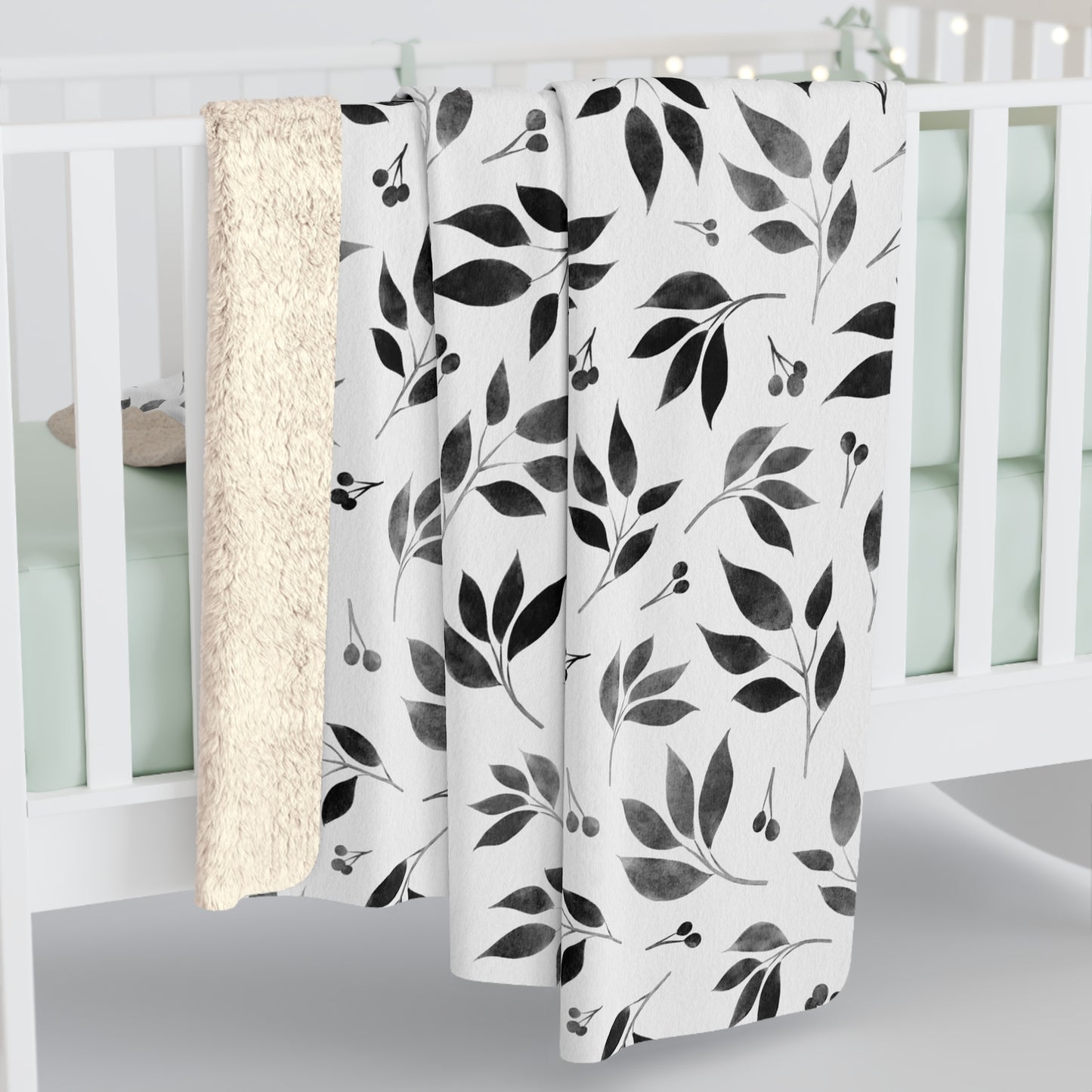 Black Watercolor 5 - Sherpa Fleece Blanket