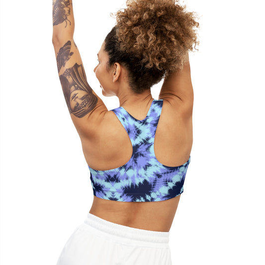 Blue and Purple Batik - Seamless Sports Bra
