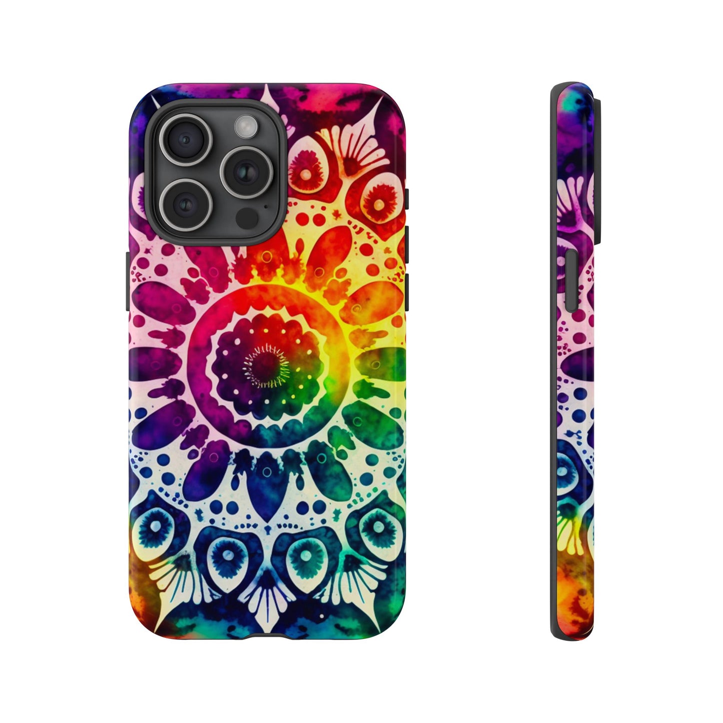 iPhone 16 and iPhone 15 Series - Rainbow Tie Dye - Tough Phone Cases