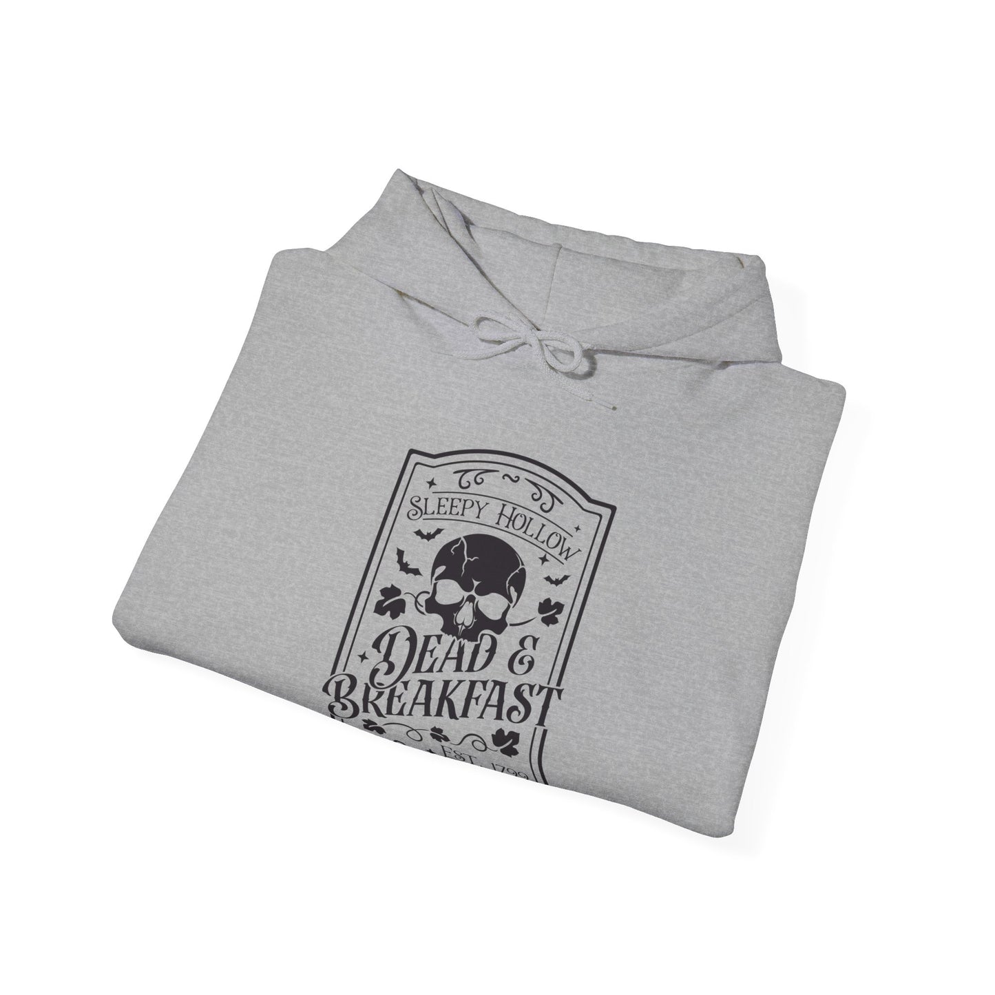 Halloween - Sleepy Hollow Dead & Breakfast Est 1799 - Skull - Trick or Treat - Vintage - Unisex Heavy Blend™ Hooded Sweatshirt