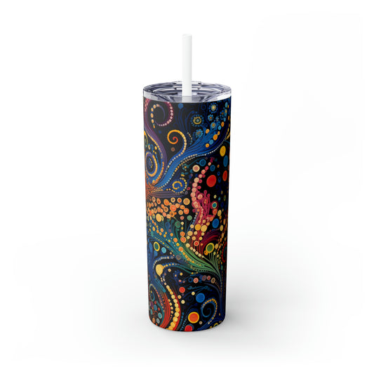 Colorful Psychedelic Swirls 1.12 - Skinny Tumbler with Straw, 20oz - Stainless Steel