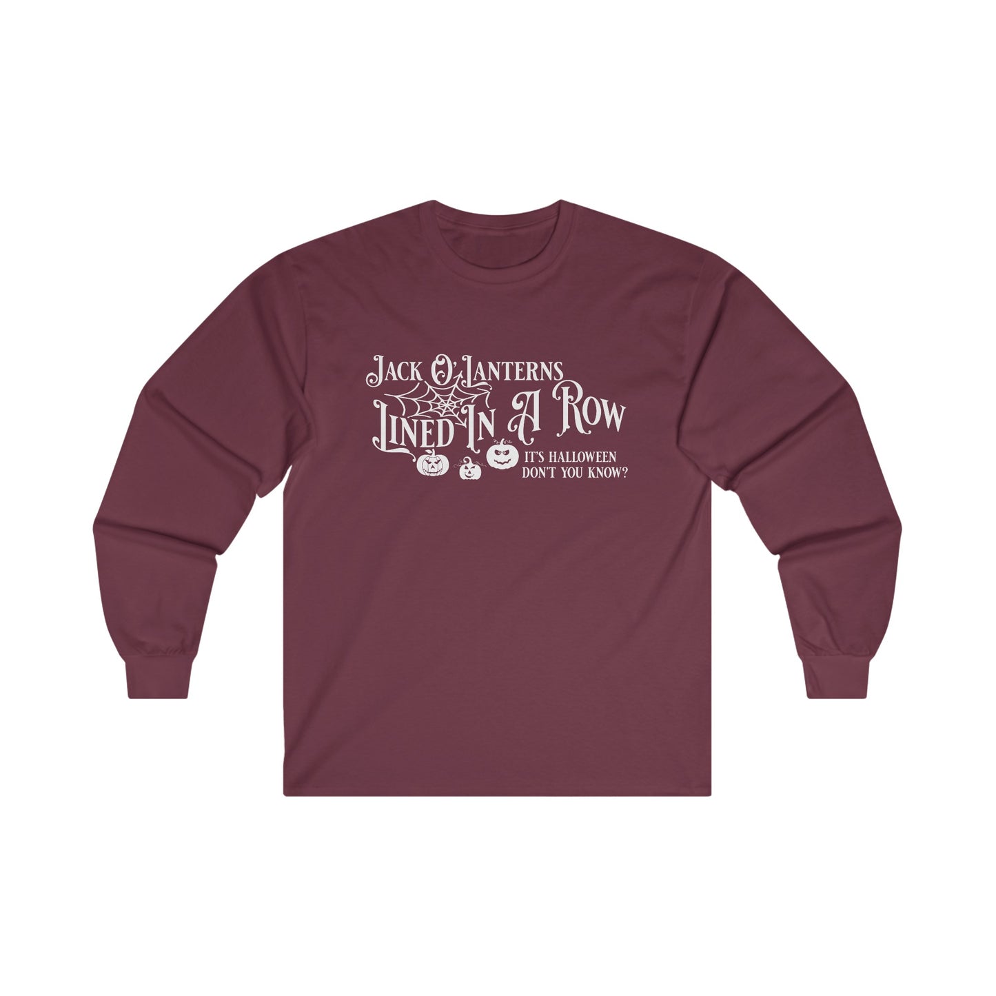 Halloween - Jack O Lanterns Lined in a Row - Pumpkins - Vintage - Ultra Cotton Long Sleeve Tee