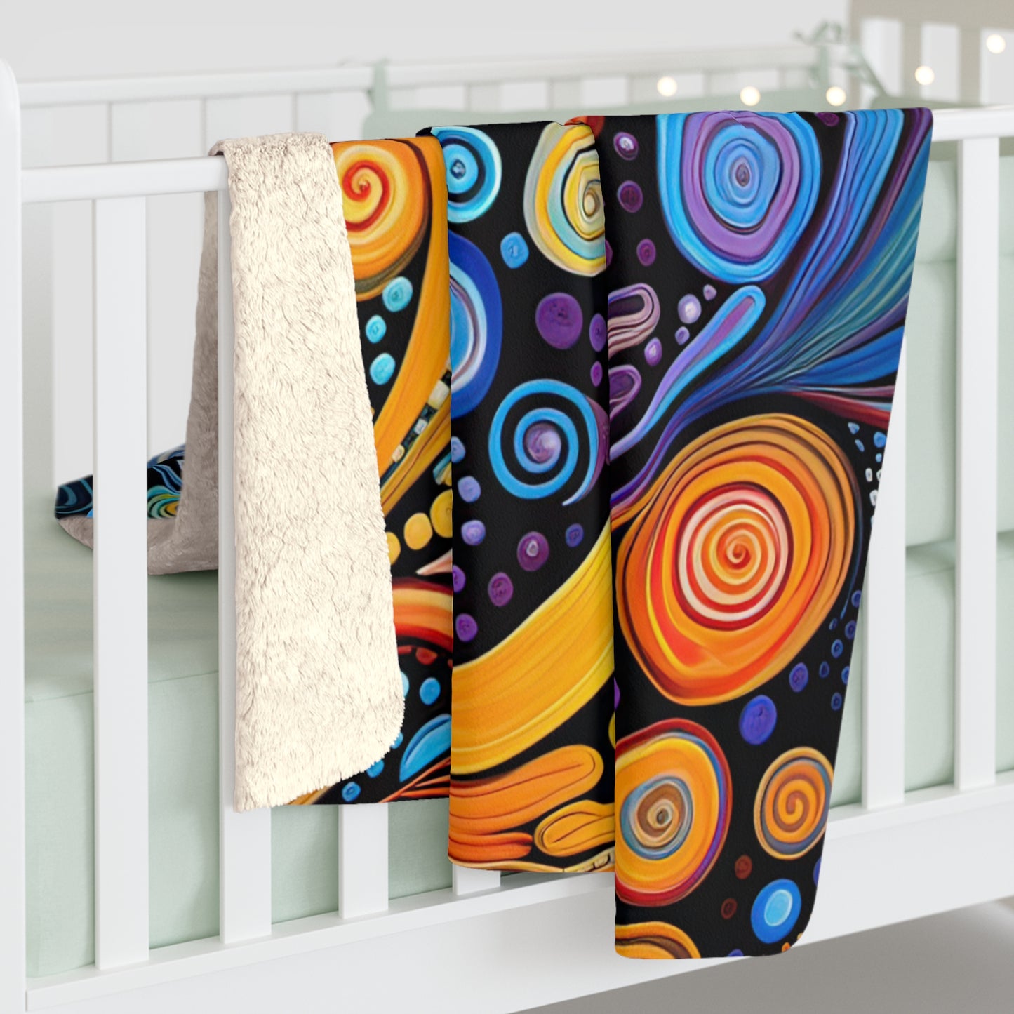 Beautiful, Cozy, Soft - Amazing Colorful Psychedelic Swirls 1.6 -  Sherpa Fleece Blanket