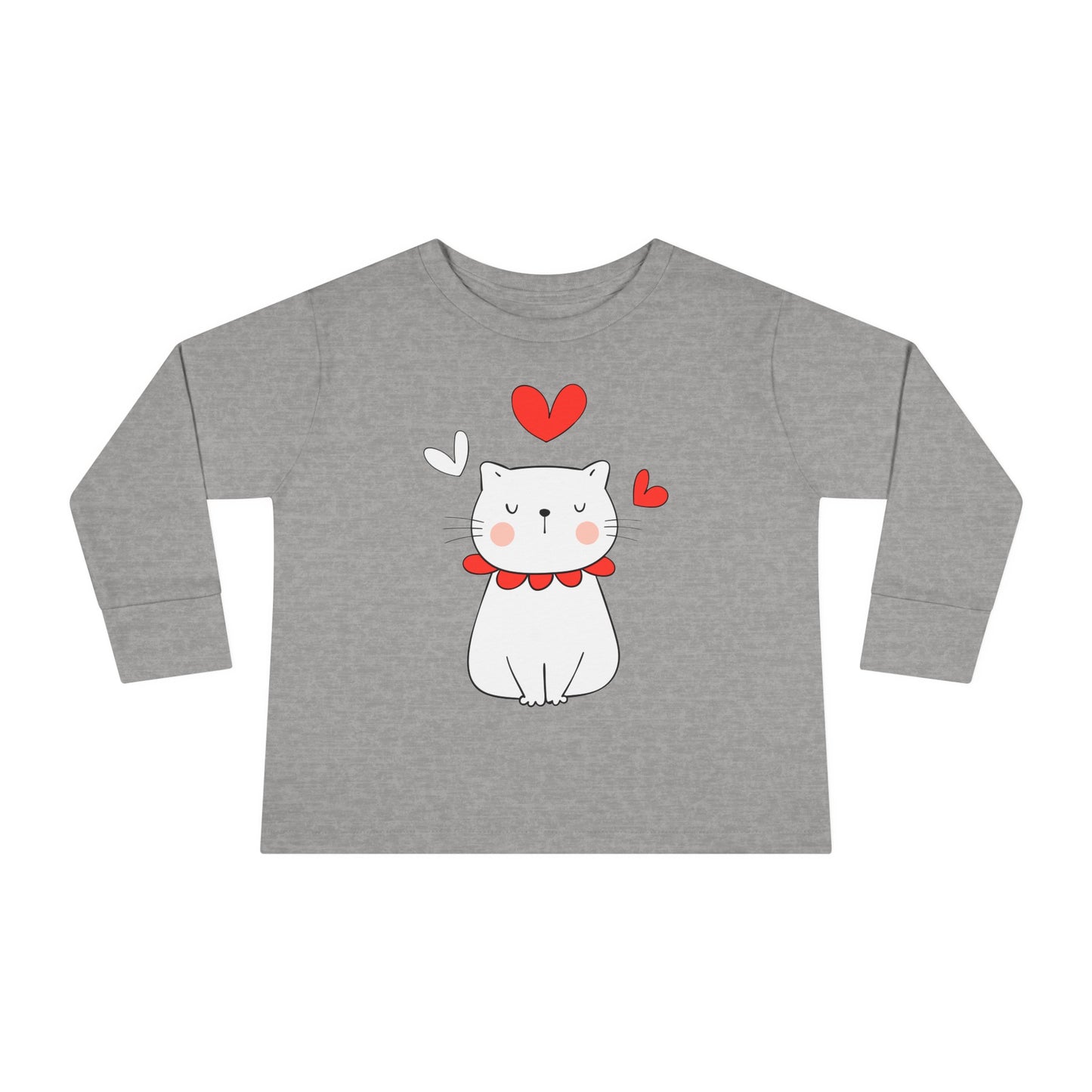 Cute Cat - Hearts 5 - Toddler Long Sleeve Tee